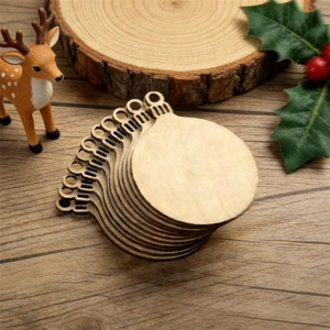 Natural Wood Blank Ornaments Customizable for Wedding Party & Christmas Tree/Ball Decorations Fujian Origin