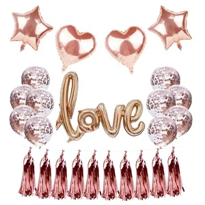 Rose Gold Helium Foil Conjoined 'LOVE' and 12\