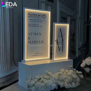 LEDA Custom Logo Name LED Metal Wedding Welcome Sign Backdrop for Wedding Decoration
