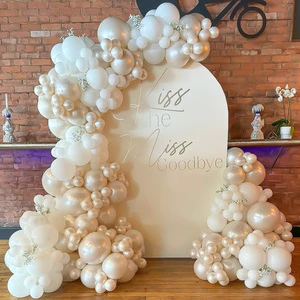 Hot Selling Luxurious High Quality White Pearl Circular Background Wedding Balloons Set Party Balloons