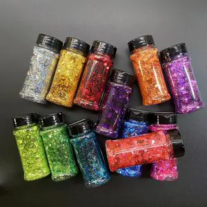 Wholesale Chunky Glitter 2oz Shaker - Holographic Iridescent Mix for Nail Art, Lip Gloss, and DIY Crafts