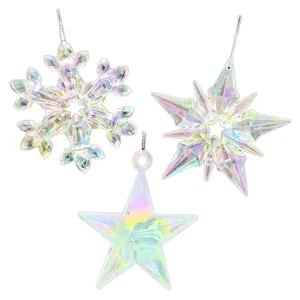 Christmas Tree Ornament Set Snowflake and Star Decorations for Holiday Season