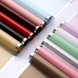 Newly Factory Price Silver Edge Waterproof Korea Wrapping Paper Gloss Frame Colorful Flower Wrapping Paper