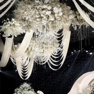 Wholesale Wedding Draping Fabric Wedding Hall Hanging Decor White Ceiling Decoration for Wedding