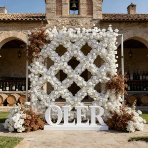 Romantic Handmade Silk Floral Backdrop Wedding Bridal Shower Hanging Decor Reusable Flower Arch Artificial Event