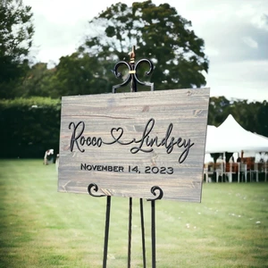 Wood Wedding Welcome Sign Guest Book Sign Display Sign Board for Wedding Decor