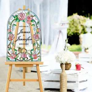 Drop-shipping POD Personalized Printed Wedding Acrylic Welcome Sign Marker Directional Sign For Bride Grooms Banquet