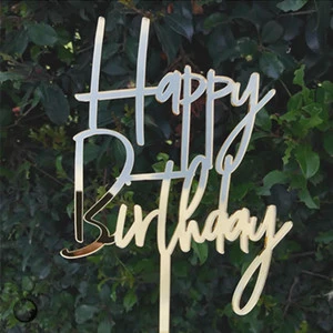 Acrylic Modern Birthday Cake Toppers-Reusable & Eco-Friendly Letter Shape Party Decoration