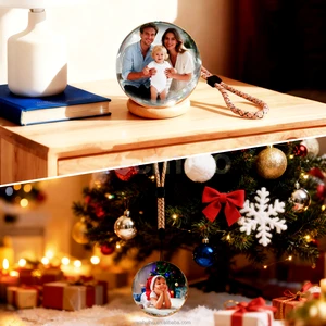 High Quality Handmade Glass Christmas Crystal Ball Ornament Modern Hanging Decoration for Christmas Tree and Holiday Home Decor