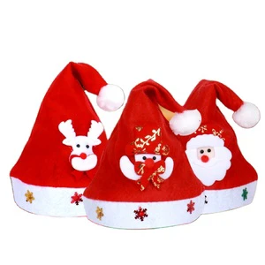 New Year Parent-Child Knitted Fleece Christmas Hat Warm Winter Santa Claus Hat with Digital Printing
