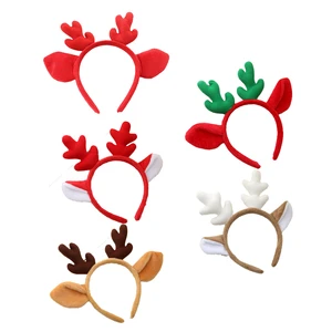 HUIXIN Christmas Headbands Fluffy Elk Ear Head Band For Girls Cute Plush Headbands Christmas Hair Accessories