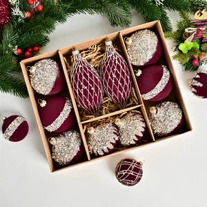 Shatterproof Irregular Christmas Balls Set Assorted Plastic Xmas Tree Ornaments for Luxury Holiday Party Baubles Decoration
