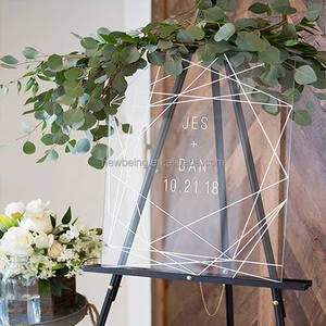 Modern Design Customized clear Large Acrylic Welcome Wedding Sign Display