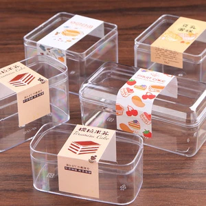 Wholesale Transparent Food Tiramisu Container Clear Acrylic Box Biscuit Cake Plastic Box Container