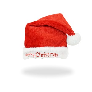 Custom Unisex Short Plush Xmas Decoration Decoraciones Classic Red White Velvet Christmas Santa Hat