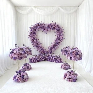 Wholesale King Rose Silk Artificial Heart Flower Arch 6-7ft for Wedding Arch Flowers Backdrop Wedding Decor