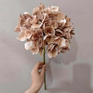 Vintage peach color Silk Hydrangea Artificial Flowers Living Room Wedding Hall Large Ceiling Arrangement Home Decoratiions