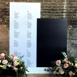 JINDA Free Standing Large Alphabetical Black Wedding Sign Set Acrylic Seating Chart Wedding Sign Backdrop Stand