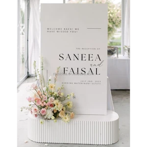 Personalized Wedding White Sign Acrylic Pvc Backdrop Wedding Reception Welcome Sign for Wedding