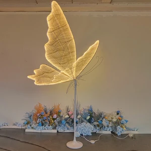 Hot Selling Wedding LED Luminous butterfly Chandelier Acrylic Hotel Ceiling Wedding Hall Stage Decoration Lamp Pendant