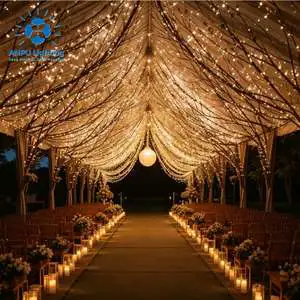 Anpu IP65 Rated Romantic Dimmable Warm White Aluminum Alloy LED Light for Wedding and Holiday Ceiling Decor Motif Light