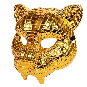 New Design Golden Leopard Glitter Mask for Halloween Party Props