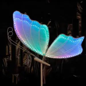Wedding Butterfly RGB Floor Lamp with Remote Control 7 Color Butterfly Decorations - Adjustable Height Props Suitable for Party
