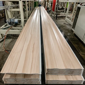 Wood Grain PVC Ceiling Panels Hot Stamped Ceiling Board Decorative Interior Ceiling Tiles Ceiling Grid For Modern Design Hotels
