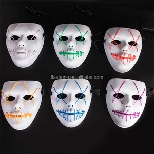 Led Light up Rave Costume Masquerade Mask with EL Wire for Festival DJ Lightweight Halloween Party