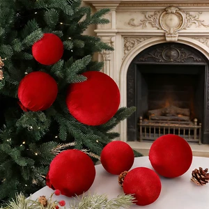 20cm Large Christmas Ball Ornaments For House and Supermarket Decoration Custom Fabric Covered Giant Christmas Balls