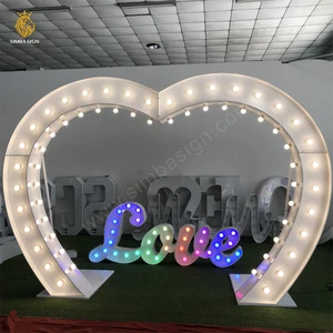 Wedding Party Decoration Detachable 8ft Large LED Heart Arch Marriage Wedding Supplies for Wedding Arch Decoration