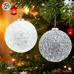 High Quality Handmade Vintage Ice Crystal Texture Christmas Ball Hanging Ornaments for Xmas Tree Ball Holiday Party Decoration