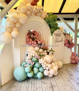 White 3D Rainbow Arch Ripple Arch Backdrop Set Wedding Arches for Ceremony Flower Backdrop