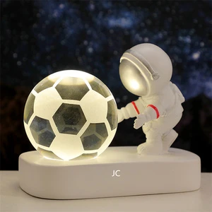 Novelty Design Indoor Wedding Home Room Party Festival Decorative Lights 3D Crystal Ball Round Resin Base Night Lights