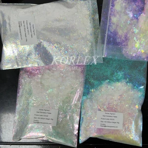 Bulk Iridescent Rainbow Aurora Chrome Nail Powder Opal Transparent Flakes Iridescent Chameleon Colorshift Flakes Pigment Glitter