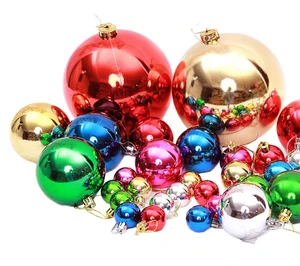 Colorful Decoration Christmas Tree Laser Wedding Mirror 6cm 8cm 10cm 12cm 15cm 20cm 30cm 40cm Plastic Large Christmas Balls