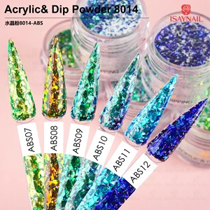 Wholesale ISAYNAIL Professional Salon Nail Art Dipping Powder Quick Dry Chrome Glitter Acrylic Custom Logo Long Lasting Easy