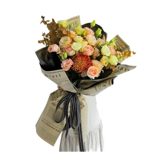 Eco-friendly Recycled Brown Kraft Paper For Flower Bouquet Wrapping Rustic Natural Florist Packaging Paper Bulk Roll