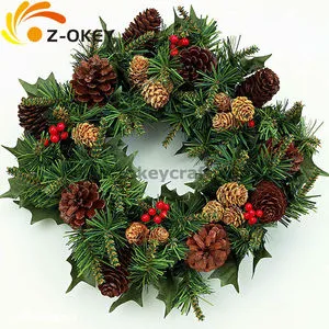 Personalized Design 30cm Decorated Wholesale Artificial Christmas Wreaths