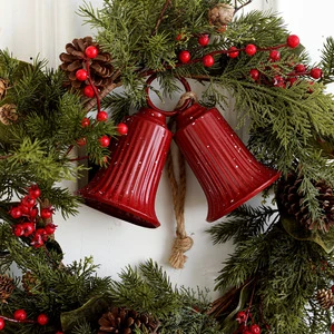 Christmas Door Bell Decorations Large Rustic Metal Bell Decoration Xmas Hanging Decorative Christmas Wreath Bells
