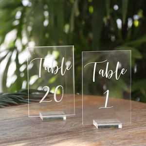 Wedding Table Numbers with Stands 5x7 Acrylic Signs Acrylic Table Numbers