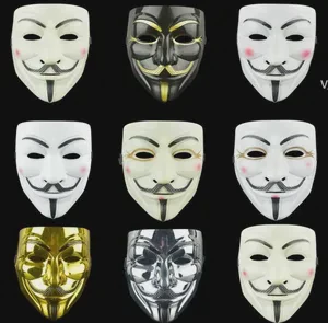 Party Cosplay Halloween Masks Party-Masks for Vendetta Mask Anonymous Guy Fawkes Fancy Adult Costume Accessory
