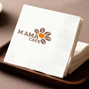 Gold Foil Printed 3-Layer Square Recyclable Wood Pulp Napkin Table Decoration Custom Logo Printed Color Paper Wedding Banquet