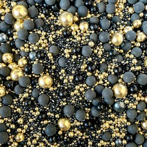 Edible Cake Decorating Black and Gold Sprinkles Mix Cake Decorating Supplies