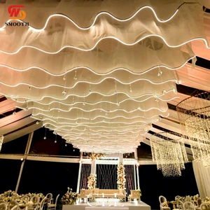 SMOOTH Customized Wedding Ceiling Decoration Veil Drapery with LED Light Strip