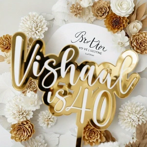 Happy Birthday Name and Age Cake Topper for Birthday Cake Decoration Party Supplies