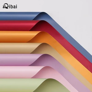 Qibai 20 Sheets Flower Bouquet Waterproof Design Artful Gift Wrap Wrapping Paper Vibrant Solid Colors for Weddings