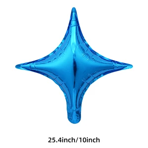 Hot Sale 10-Inch Four-Pointed Star Globos Shape Helium Foil Balloon Pink Blue for New Year Back School Birthday Parties