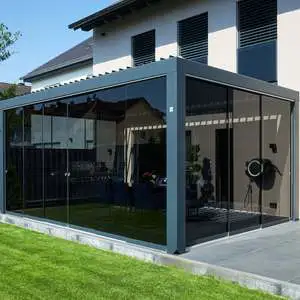 Luxury Gazebo Bioclimatique Garden Louvered Roof Outdoor Weatherproof Aluminum Retractable Motorized Arches Arbours Pergola