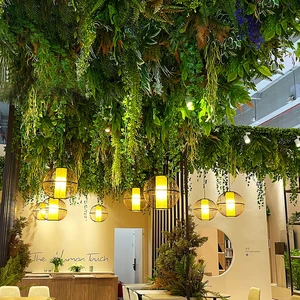 Artificial Green Plant Ceiling Decoration for Restaurant Hotel Hanging Greenery Wedding Ceiling Decoration